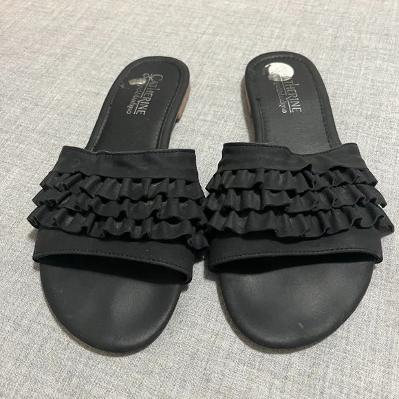 Catherine Malandrino peep toe slides Size 7.5 - Picture 2 of 6